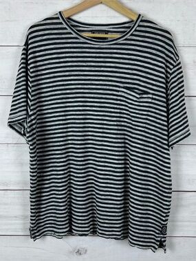 Todd Snyder T Shirt Mens XXL Linen Stripe Short Sleeve Luxury Light Pocket Tee